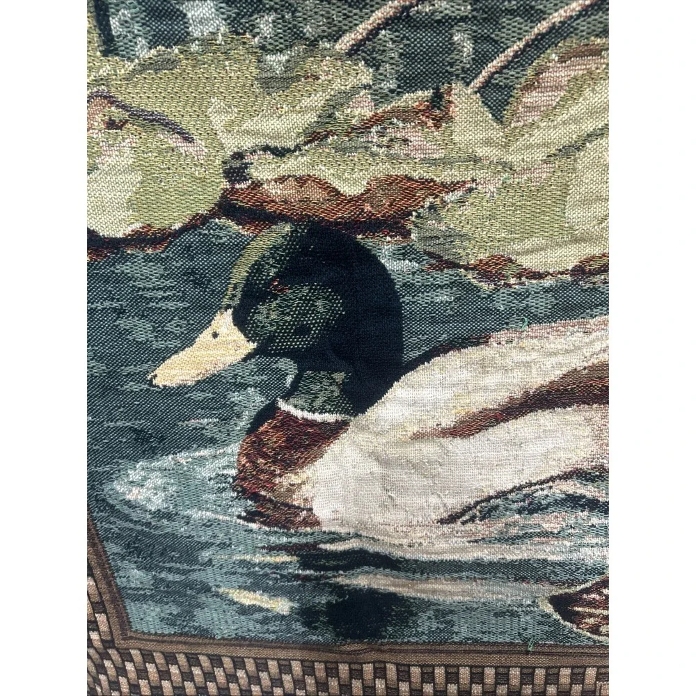 Vtg Ducks Unlimited Throw Blanket Wall Tapestry Mallard Ducks  66